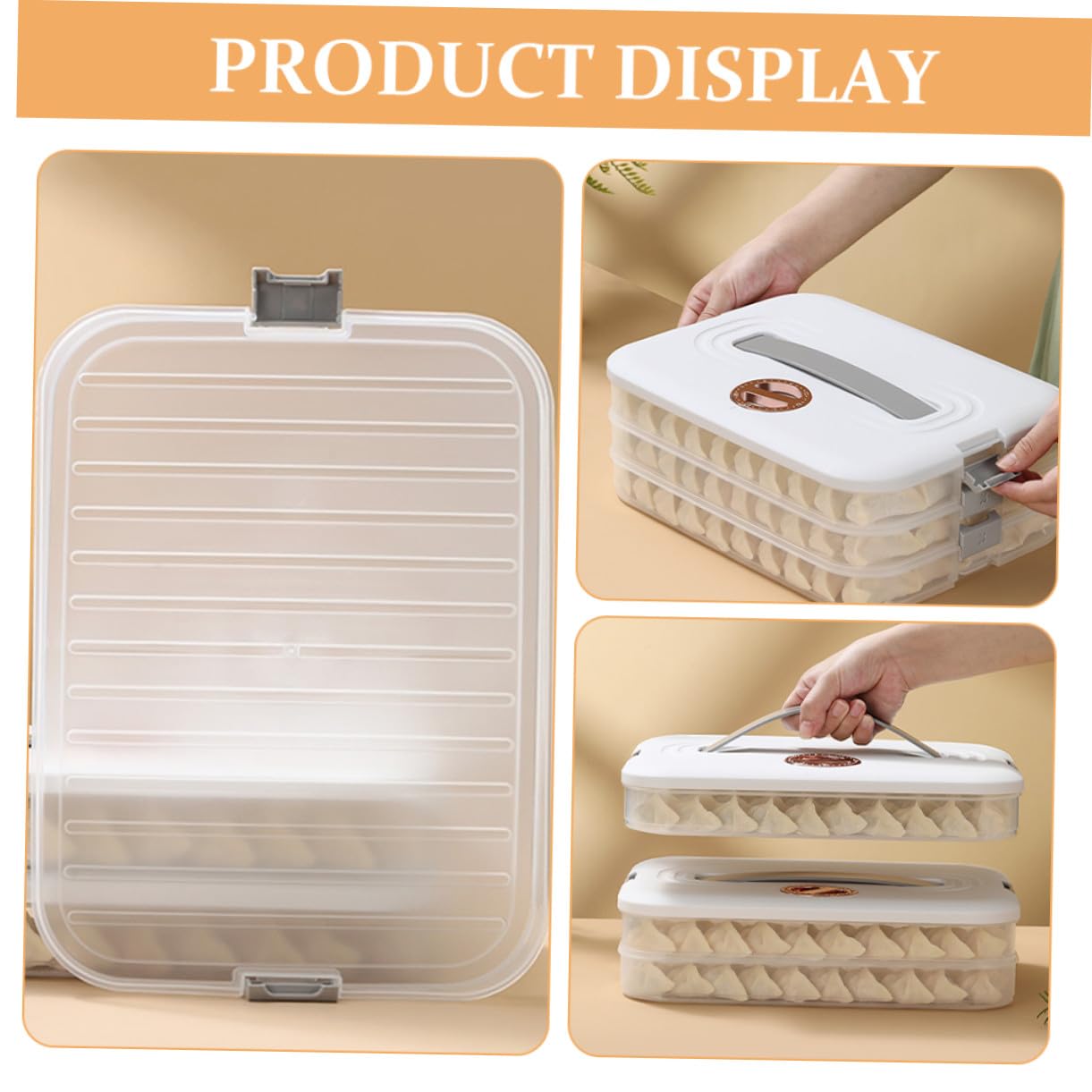 Mobestech Boîte de Rangement Empilable pour Raviolis avec Couvercle Hermétique Boîte Alimentaire pour Réfrigérateur et Congélateur Organisateur Compact pour Maison Conserve Réutilisable
