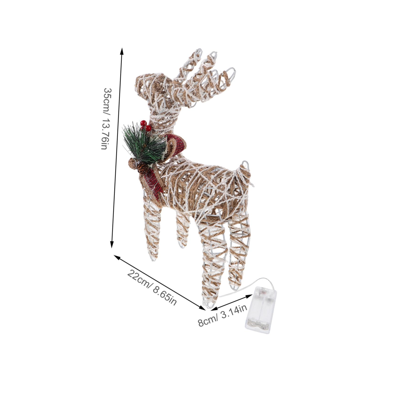 OUNONA Statuette di Cervi Natalizi in Ferro Decorazione Forma di Renna Luci LED Calde Centrotavola per Interni Esterni Design per Esposizioni Festive