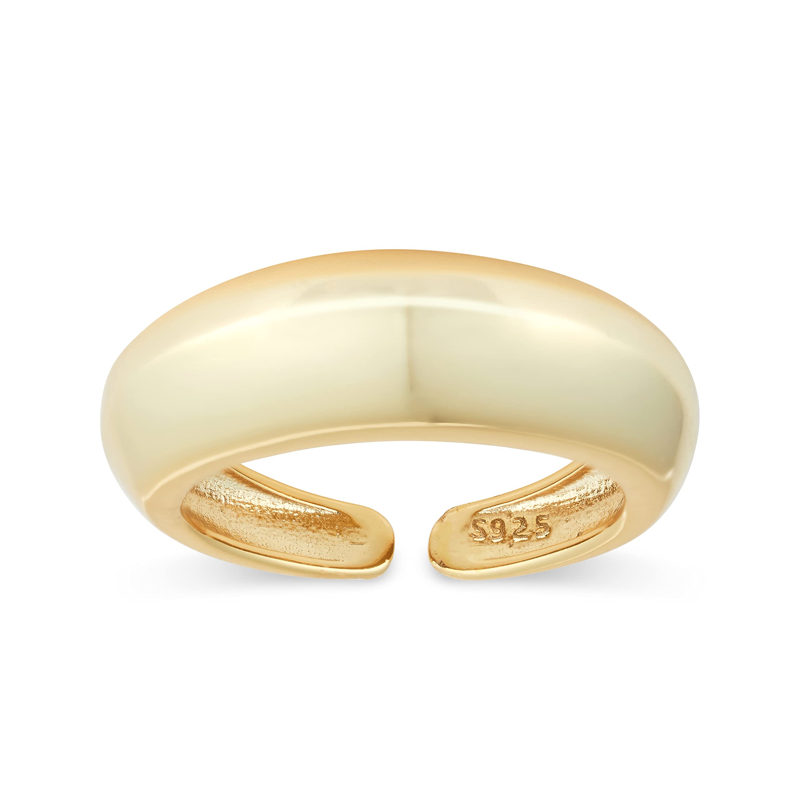 Anello a cupola in oro 18 carati, spessore oro 18 carati, anello a fascia per sigari, grande oro, set di anelli impilabili, minimale geometrico promessa, EB89