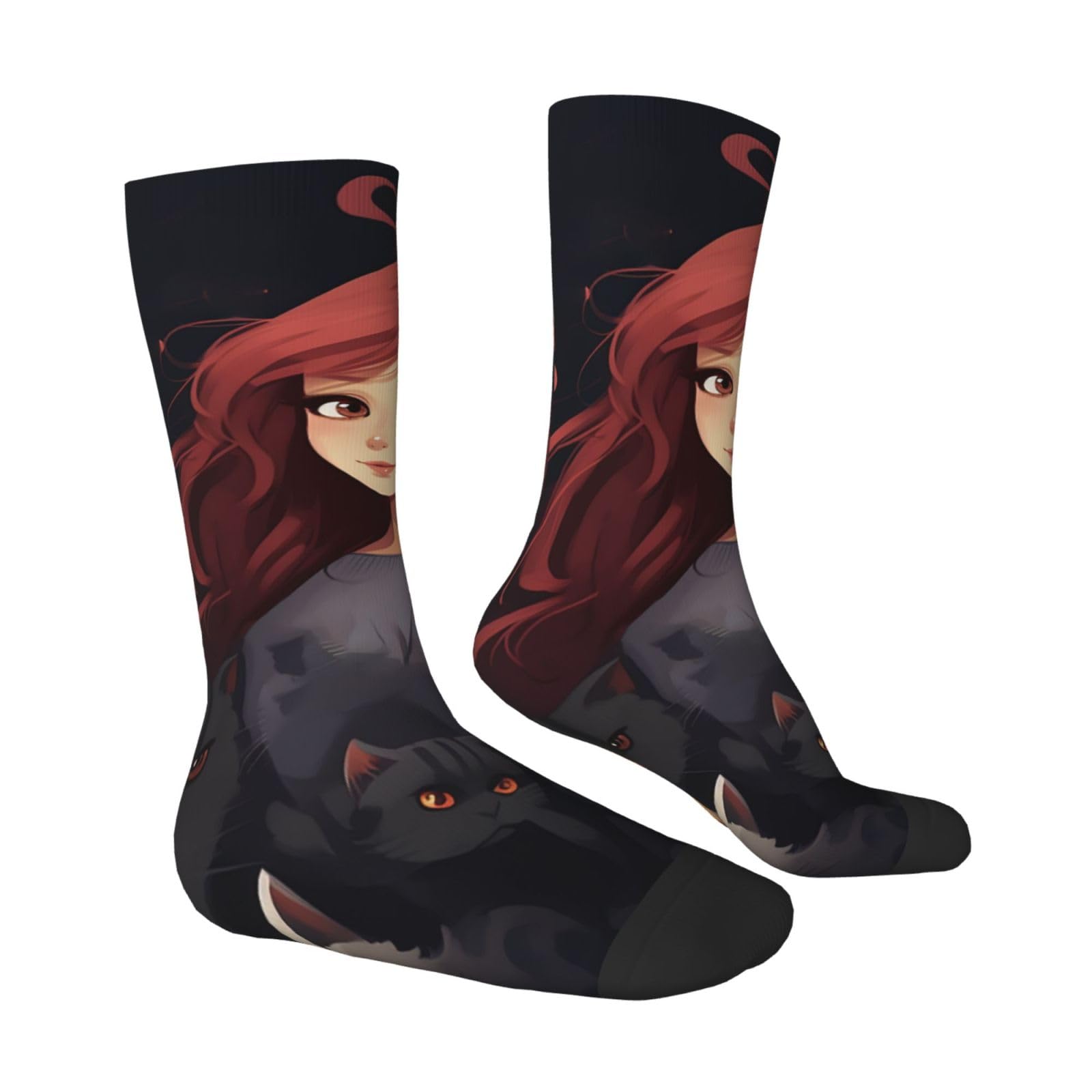 LZQPOEAS loves cats Athletic Socks Unisex Cushioned Crew Socks Hiking Running Calf Sock Soft Above Ankle Sock