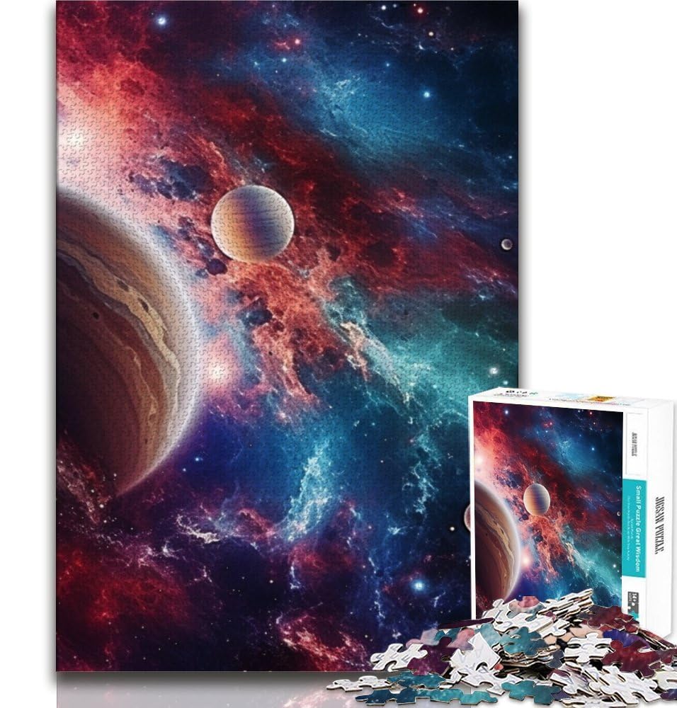 Puzzles for Teenagers 1000 Pieces Colourful Universe 1000 Pieces for Teenagers,with Matching Poster And Trivia Sheet for And Age 14 Years Up 38x26cm