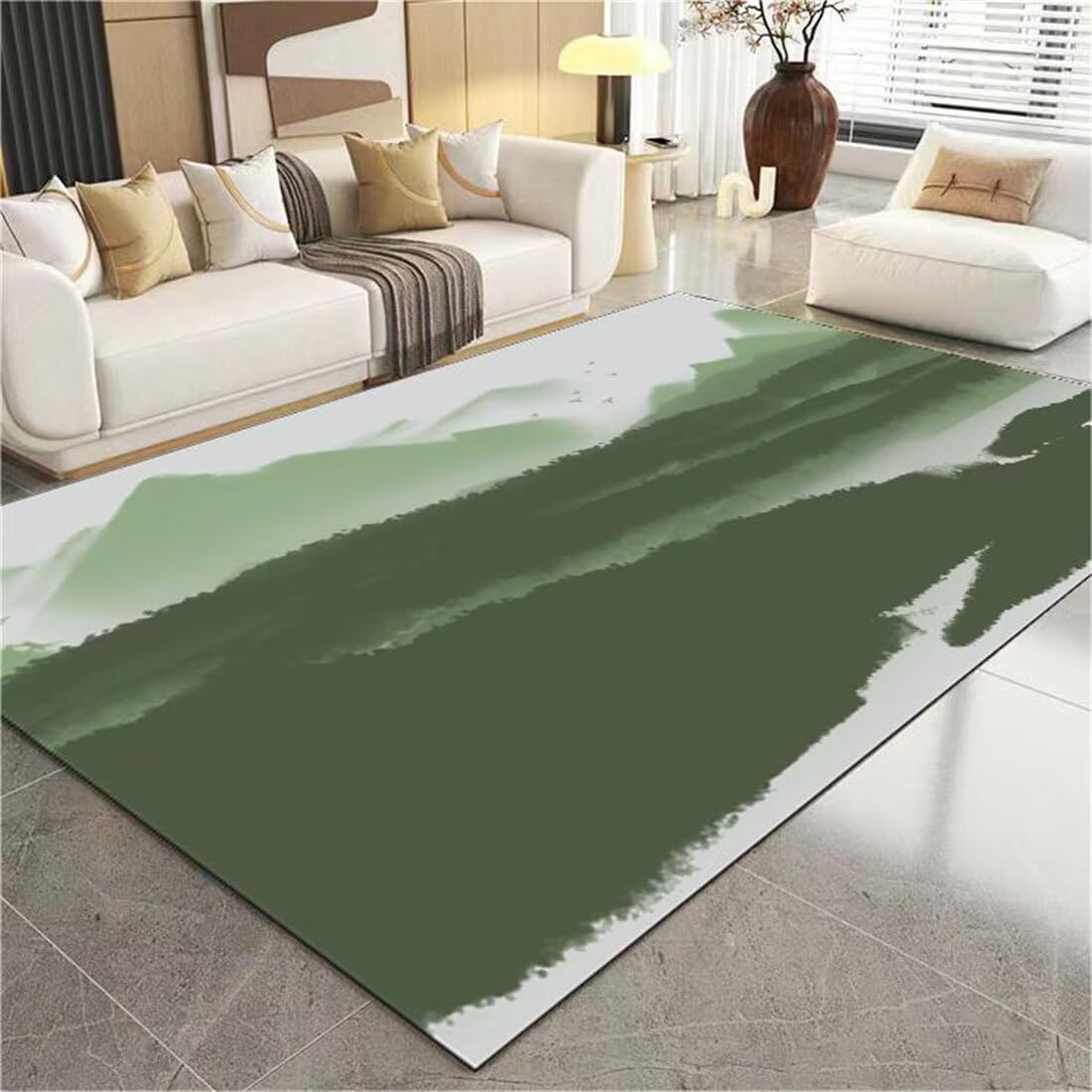 Tapis de salon anti-poussière 180X260CM vert idéal pour chambre ado
