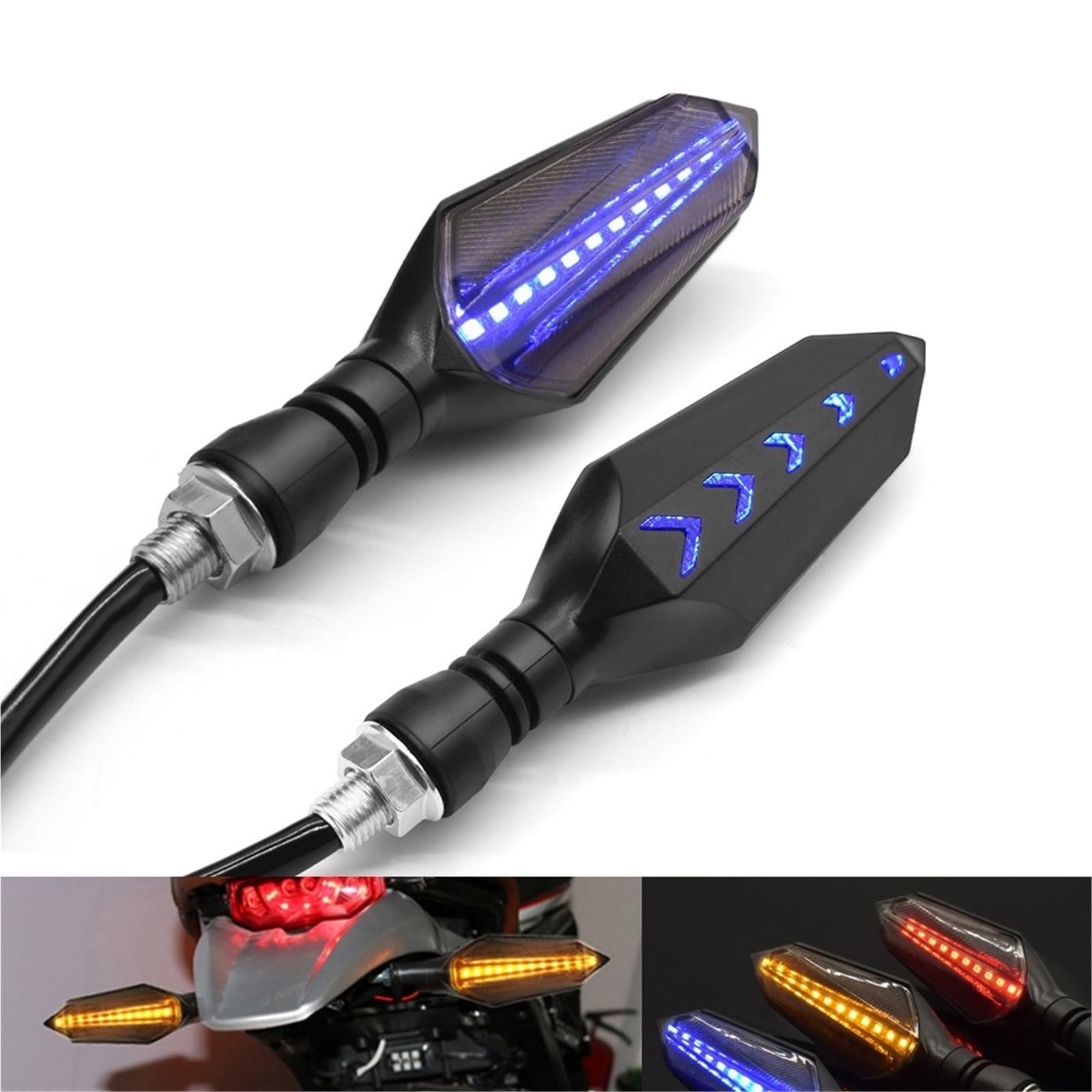 Lampeggiatore per moto per indicatori di direzione per LED per KAWASAKI(2pairs Yellow-Yellow)