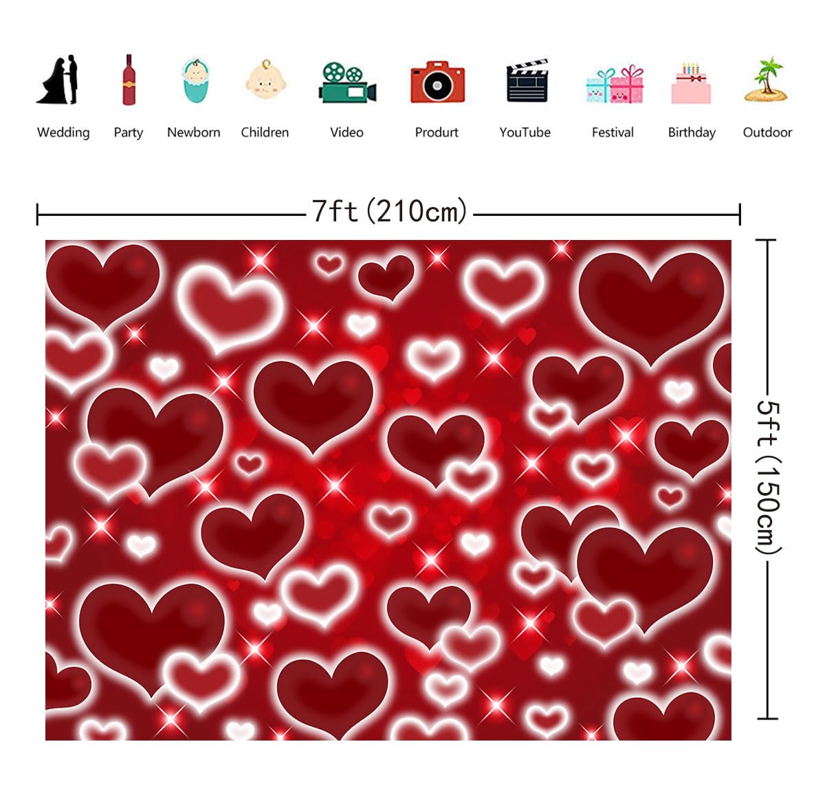 Allenjoy Valentine Day Love Heart Balloons Wall Photography Backdrop G – Allenjoy Studio - View #2