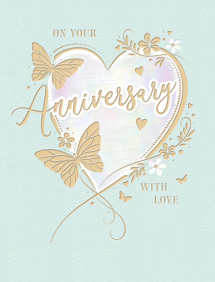 Piccadilly Greetings Anniversary Card, On Your Anniversary with Love - 8 x 6 inches