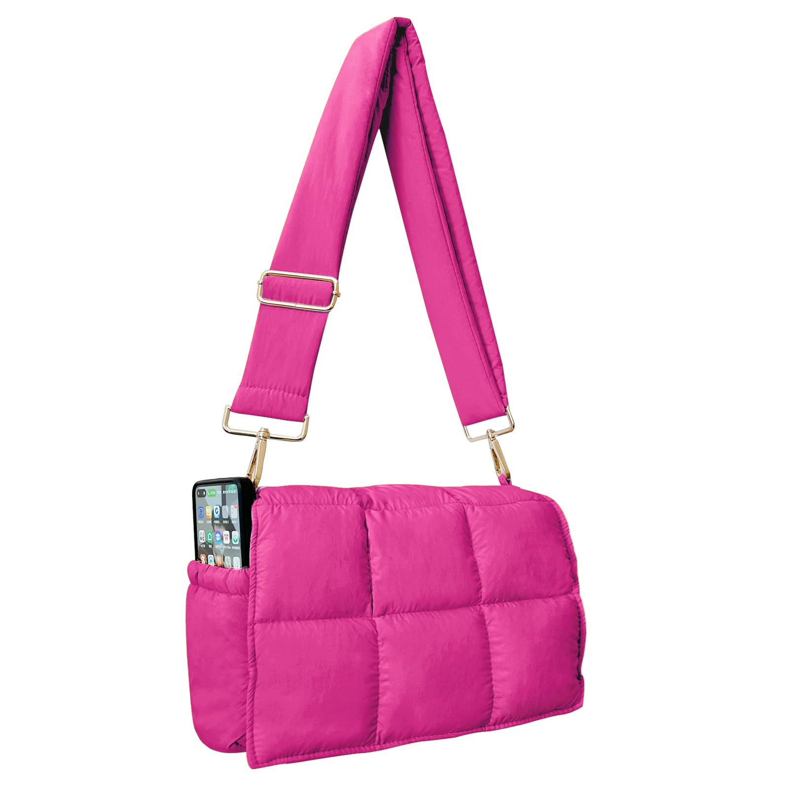 NAARIIAN Crossbody Bag for Women Quilted Puffer Purse Fashion Lightweight Travel Handbags Cute Small Shoulder Bag