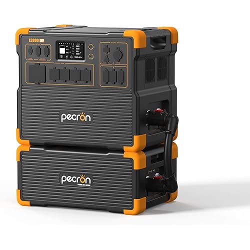 PECRON 6912Wh Portable Power Station, E3800 LFP with Extra Battery, 4200W Solar Generator, LiFePO4 Battery Backup Power Station, Fast Charging for Home Emergency, Camping, RV & Off-Grid Living