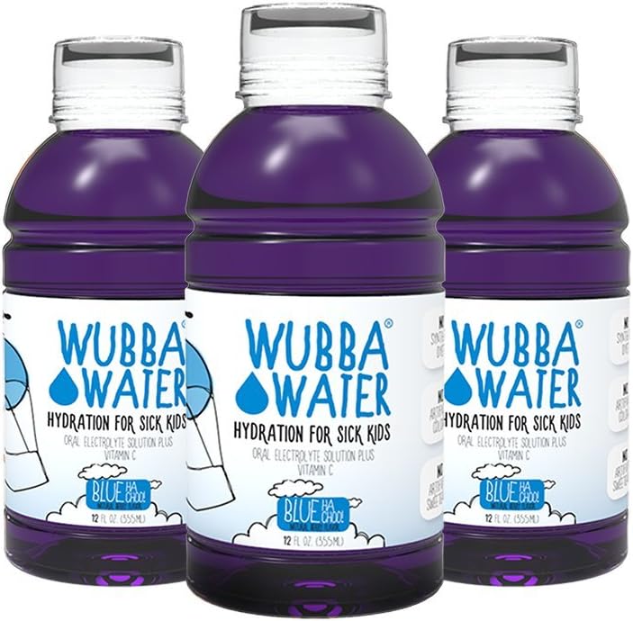 Wubba Water Blue Ha Choo Raspberry Flavor, Blue, Case of 24
