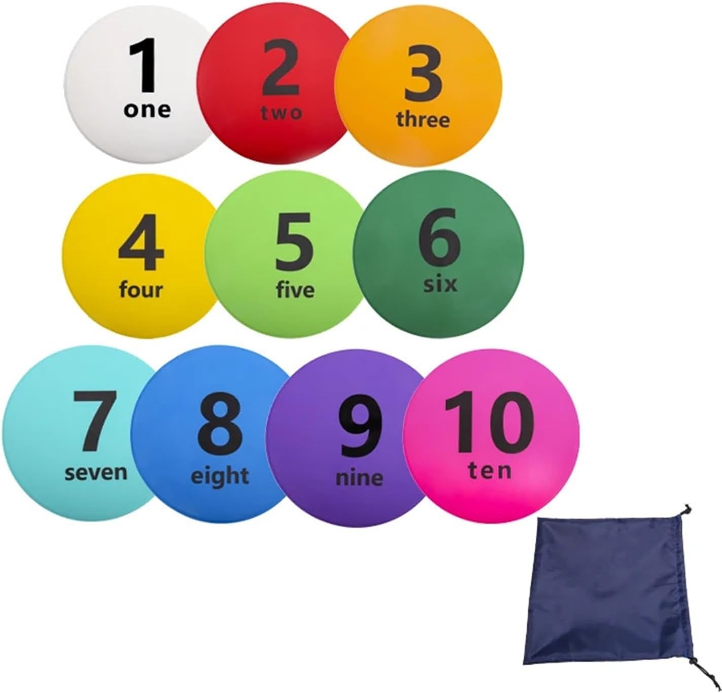 Spot Markers 1 Set of 10 with 30cm Flat Soft Landmark Pad English Alphanumeric Sign Pad Landmark Pad Roadblock Football for Training Exercise Drills Gym Football
