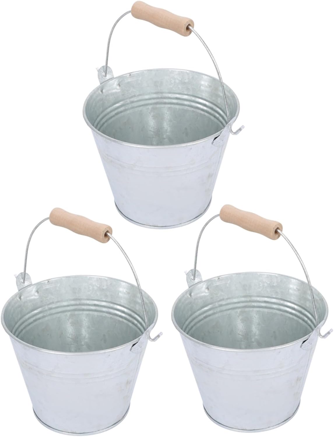 3pcs Iron Ash Bucket Handle Durable Storage Buckets for Fireplace Ashes Rustic Charcoal Container for Outdoor Use Heat-Resistant Design for Easy Handling