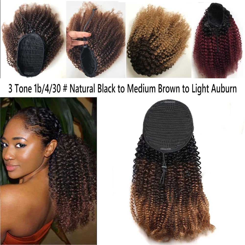 Amazon.com : 3 Tone 1b/4/30 Afro Kinky Curly Human Hair  display picture 1
