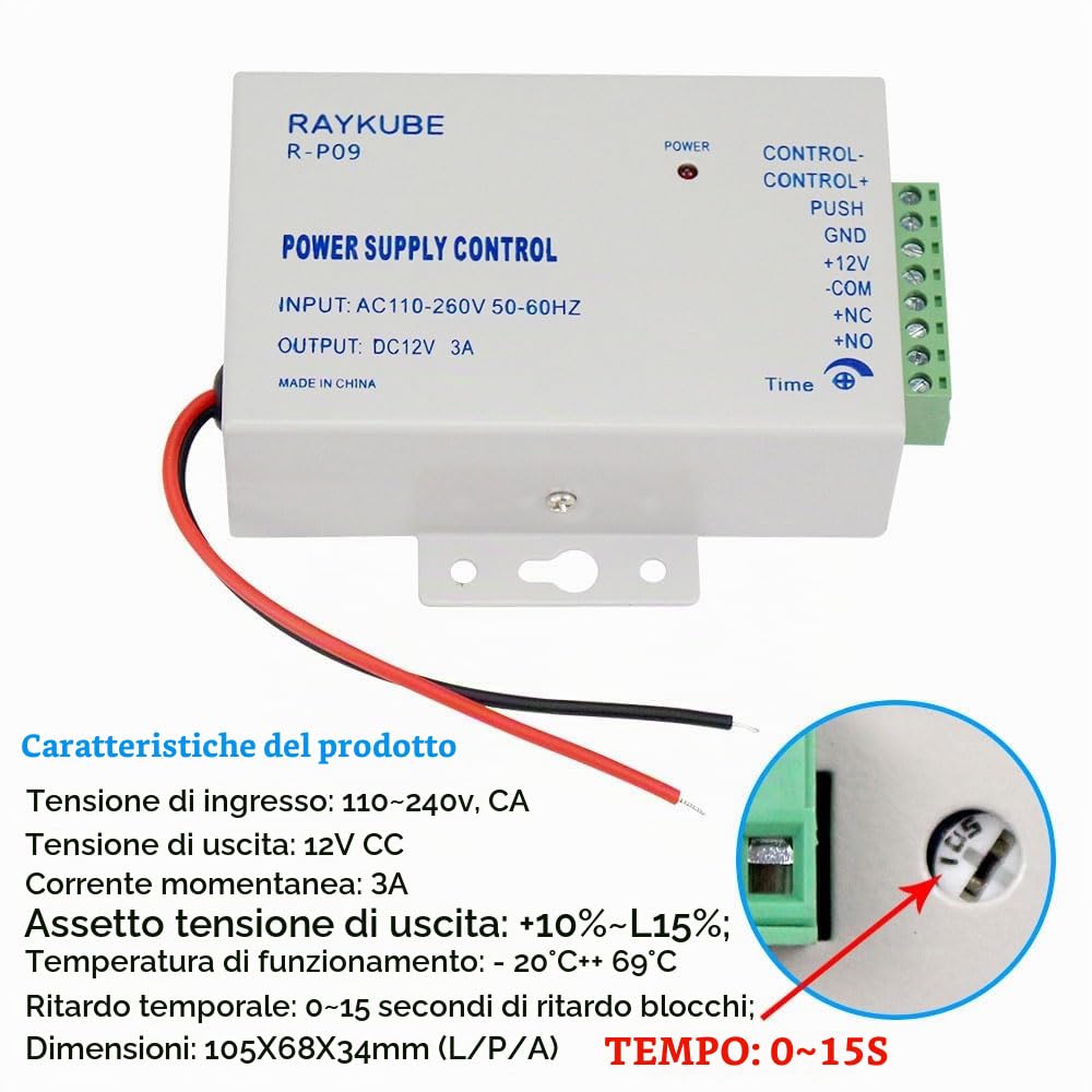 tastierino numerico apriporta Sistema di controllo accessi Kit Impronta digitale Presenza di tempo Portachiavi lettore RFID biometrico Apriporta intelligente Serratura magnetica elettrica