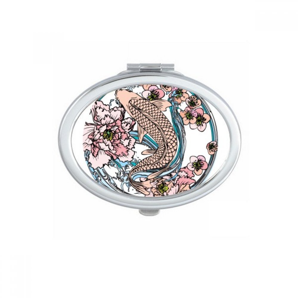 Miroir de maquillage compact pour éviter les bavures petit miroir ovale portable multicolor