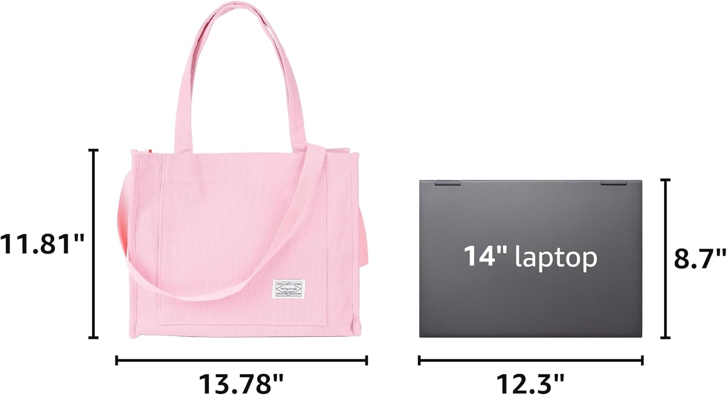 Valleycomfy Corduroy Tote Bag for Women Travel Crossbody Bag image 3