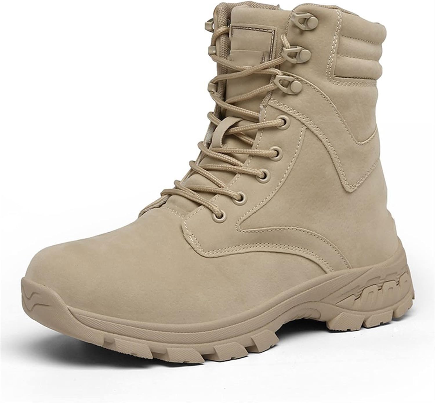 Mens Boots Winter Mens Boots Outdoor Trekking Hiking Boots Ankle Boots Men Leather Work Shoes (Color : Sand, Size : Size 11-US)