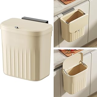 Qiccijoo Kitchen Hanging Trash Can with Lid