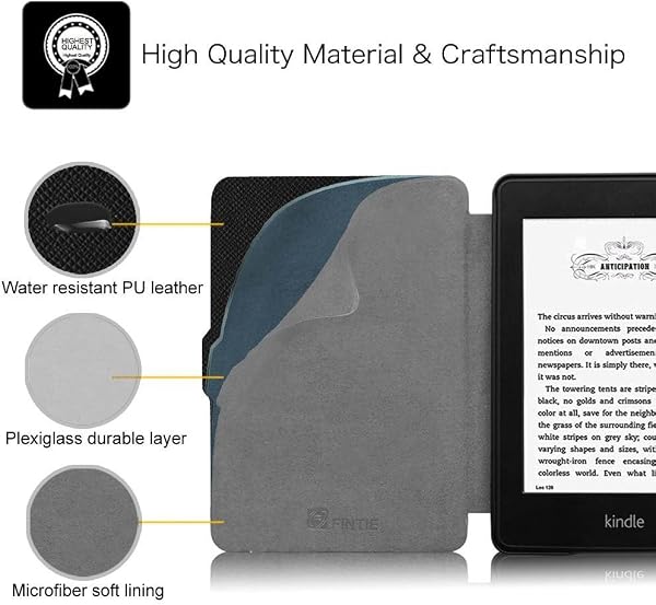 Fintie Kindle Paperwhite ケース 超薄 軽量 保護カバー オートスリープ機能付き (2016 NEW-Kindle Paperwhiteマンガモデル と 2012, 2013, 2015バージョン適応)(ブラック) - 4
