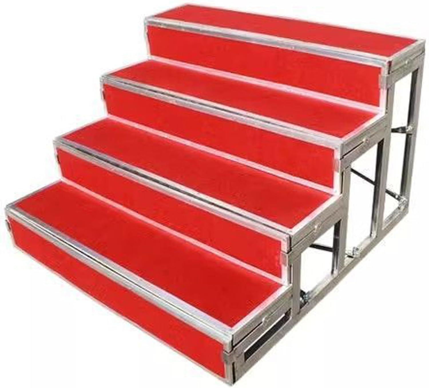 Portable Stage Platform, 2/3/4 Tier Choir Risers, Multi-Layer Plywood for Events, Group Shot Staircase, Perfect for Performances, Parties, and Speeches (120x120x80cm/47x47x31in)