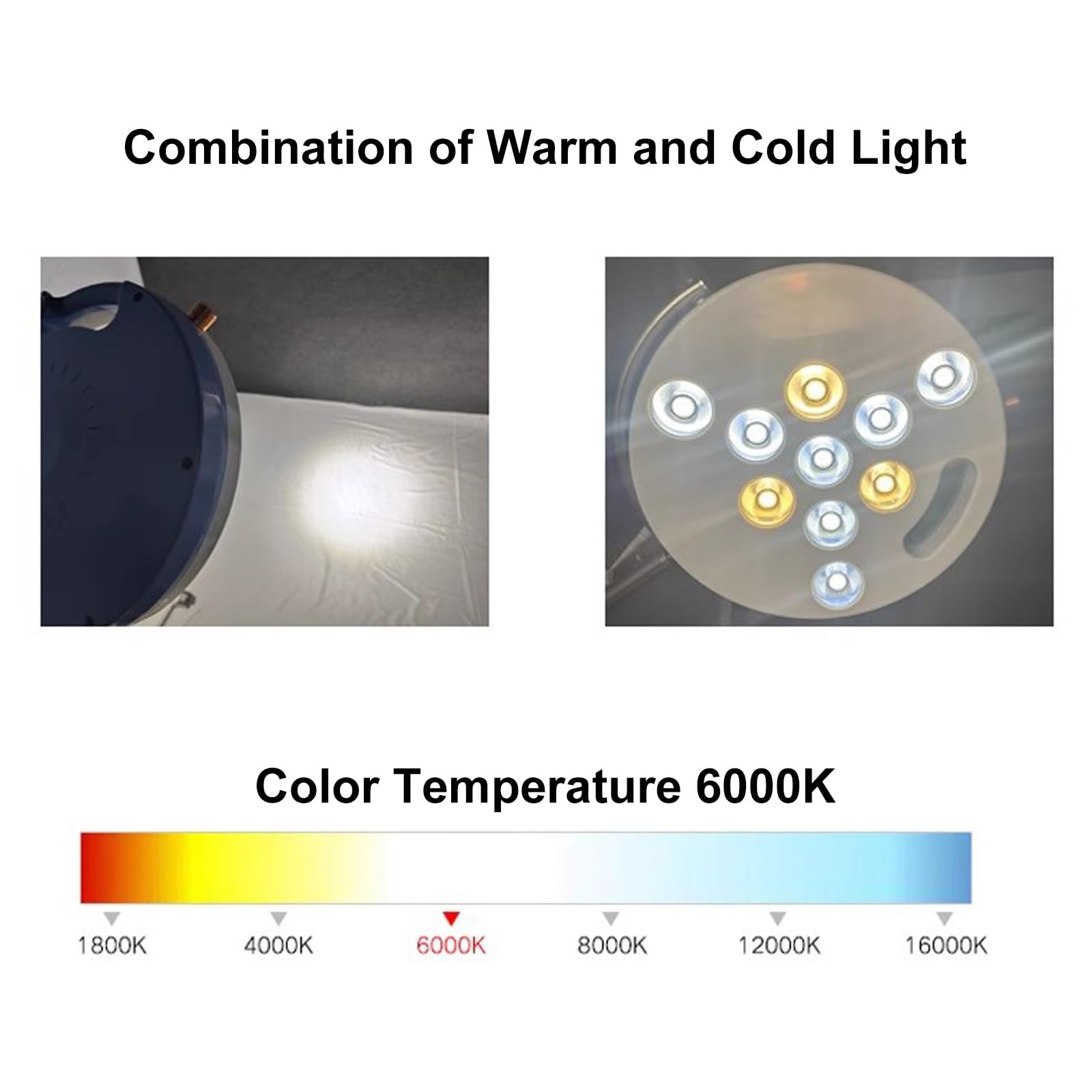 Lámpara de Examen LED, Lámpara Cirugía Menor, Tipo Móvil Lámpara de Examen, Ginecología de Pie Lámpara, Lámpara de Luz Bucal Dental con Rotación de 360°