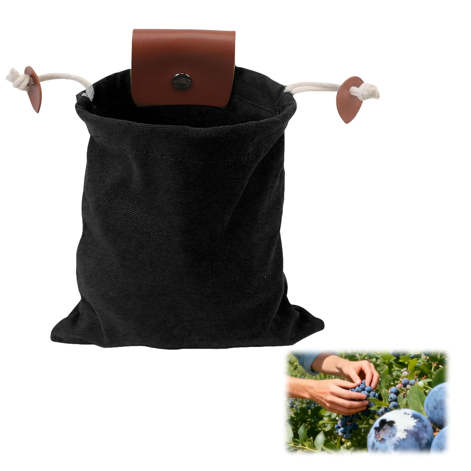 Collapsible Mushroom Foraging Bags, Canvas Leather Foraging Pouches, Mushroom Foraging Pouches, Bushcraft Bag for Camping, Hiking, Harvesting, Collecting