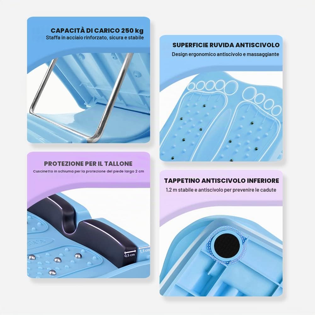 Tavola di Stretching Regolabile,Tavola di Equilibrio Professionale,Tavola di Dsercizio Inclinata per Lo Stretching di Polpacci Stretti o Fascite Plantare Regolabile in 9 Livelli,Ridurre la Fatica