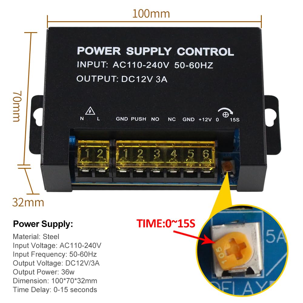 Sistema de control de acceso RFID completo para puerta WiFi Tuya Access Controller Teclado 12VDC Brop Perno eléctrico Bloqueo 12VDC Alimentación y Salida Botón 10pcs 125KHz RFID Teclado