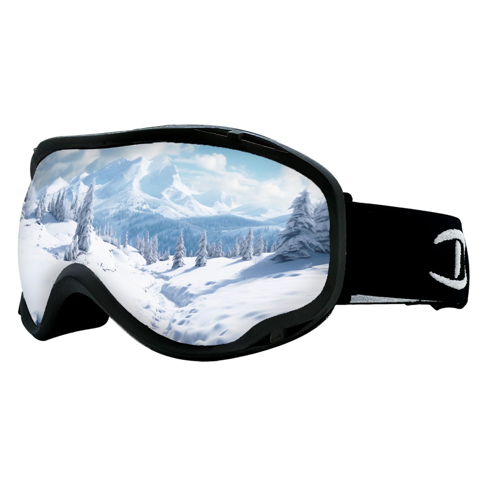 KOLKOL Anti-Fog OTG Ski Goggles-100% UV Protection Over Glasses Ski/Snowboard Goggles for Men, Women & Youth (A1-vlt 11% Matteblackframe)