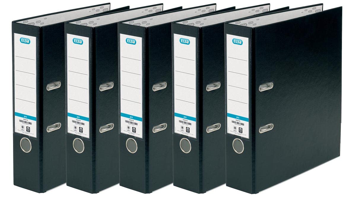 Elba Smart Pro ordner A4 80 mm PP/Papier zwart pak 5 stuks