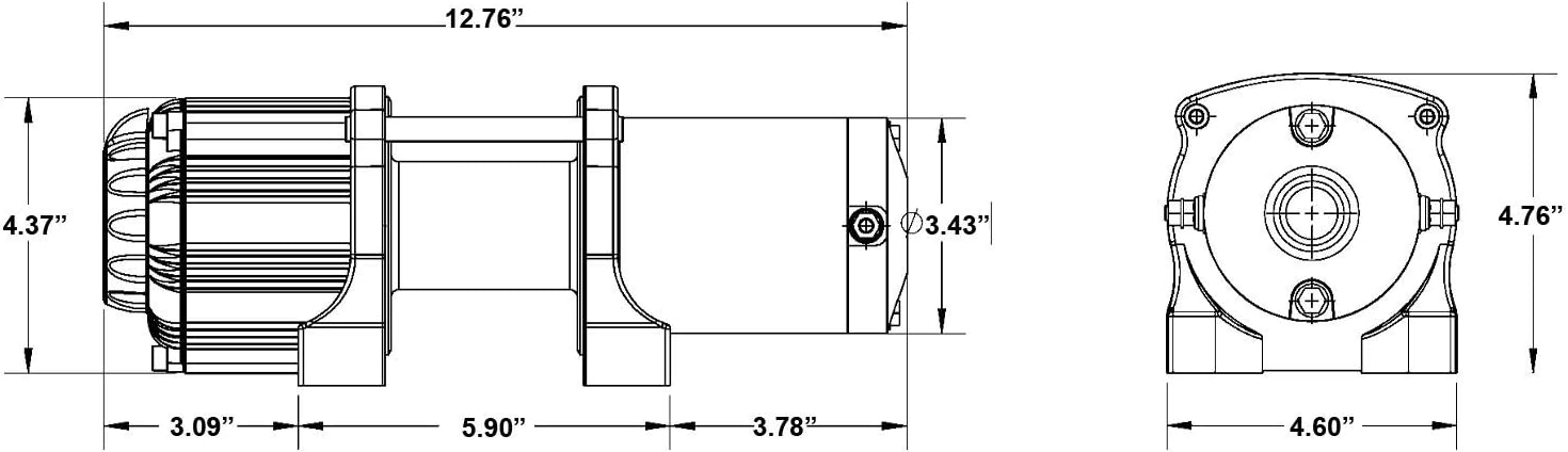 SuperATV 3500 lb Black Ops Winch with Heavy Duty Winch Mounting Plate for 2019-2023 Polaris RZR XP 1000 / XP 4 1000 | Complete Kit Ready for Install | 3/16" Steel Plating | UV-Resistant