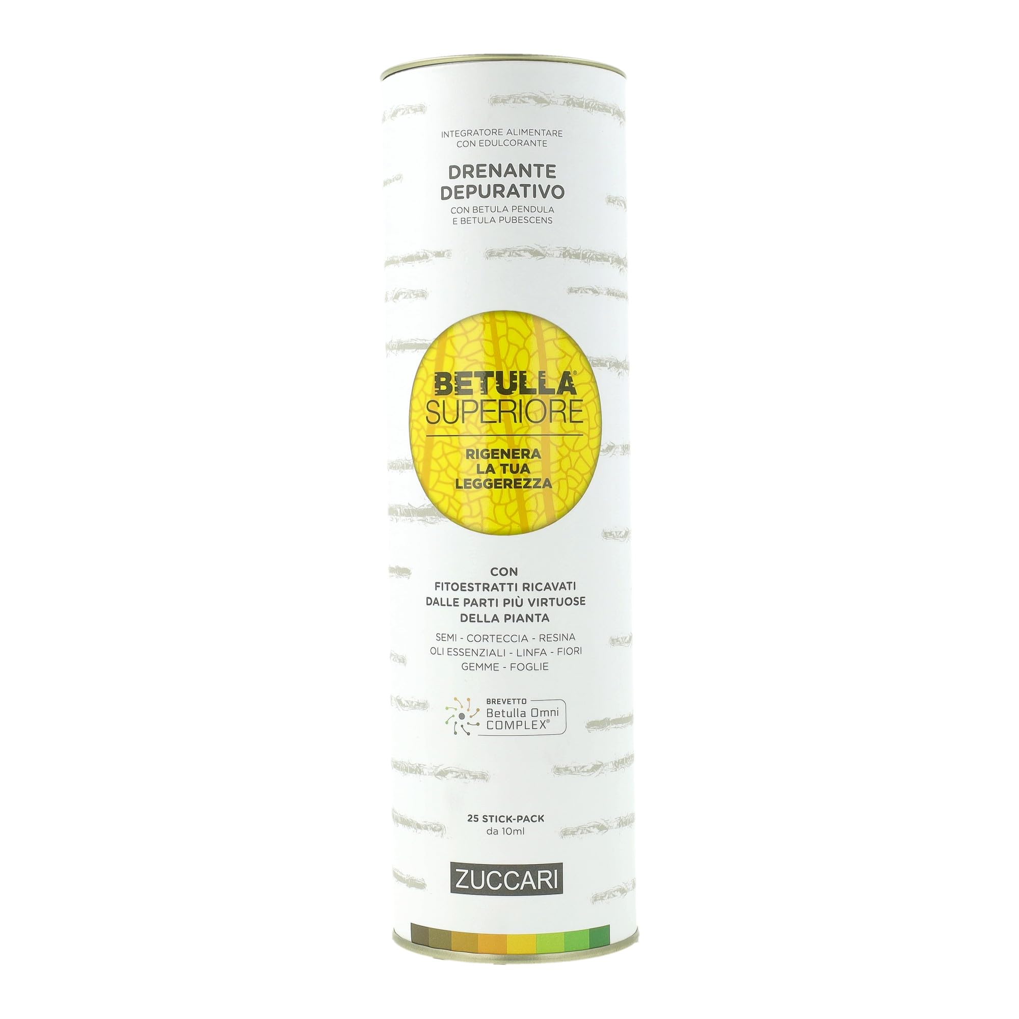 Zuccari Betulla Superiore, 25 Stick-Pack da 10ml, Integratore Alimentare con Estratti Completi di Betulla, Supporto per Depurazione, Drenaggio e Funzionalità delle Vie Urinarie