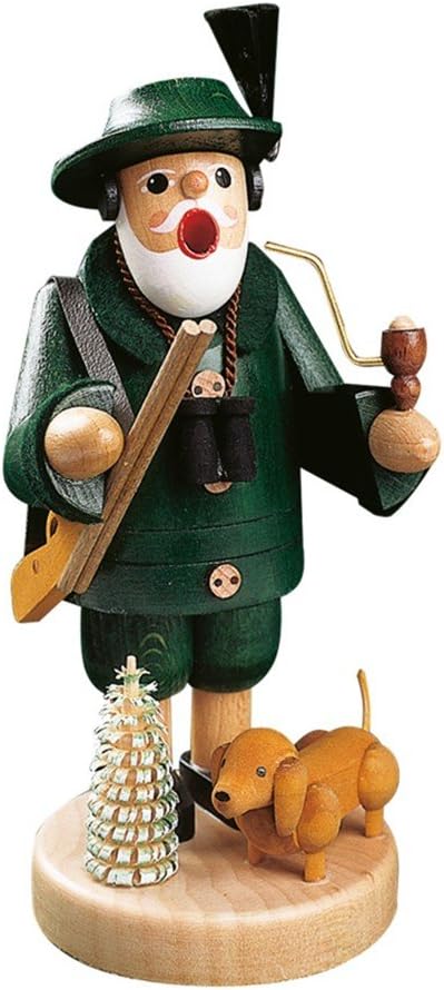 German Incense Smoker Ranger with Dachshund, Height 19 cm / 7 inch, Original Erzgebirge by Richard Glaesser Seiffen