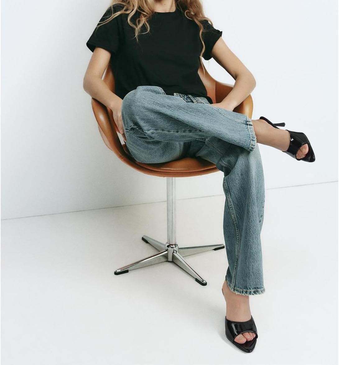 Heeled Sandals For Women Pointed Open Toe High Heels Stiletto Pumps Mule Slip on Sexy Trendy Slingback - Image 3