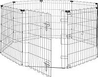 Vista 11 de Yaxa Basics Corralito plegable de metal octogonal para ejercicio de perros - Interior/Exterior, sin puerta, mediano (8 paneles, 24 x 36 pulgadas)