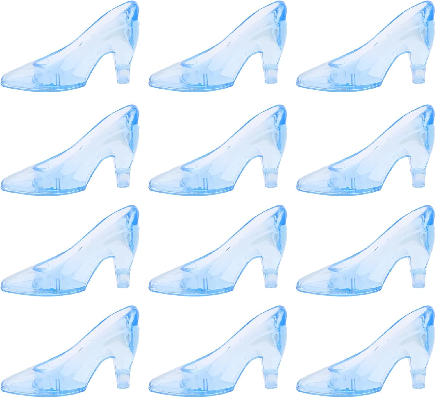 Cabilock 12-Pack Transparent Mini Crystal Shoes Decorative Desktop Accessory Delicate Shoe Ornaments for Home Holiday Party Table Centerpiece 3.74X2.16X2.16In