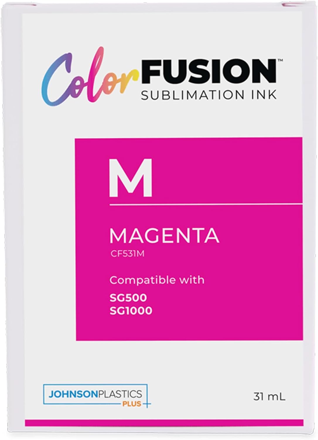 Johnson Plastics Plus JPPlus ColorFusion Sublimation Ink Compatible with Sawgrass SG500/SG1000 31ml Each- Complete Set