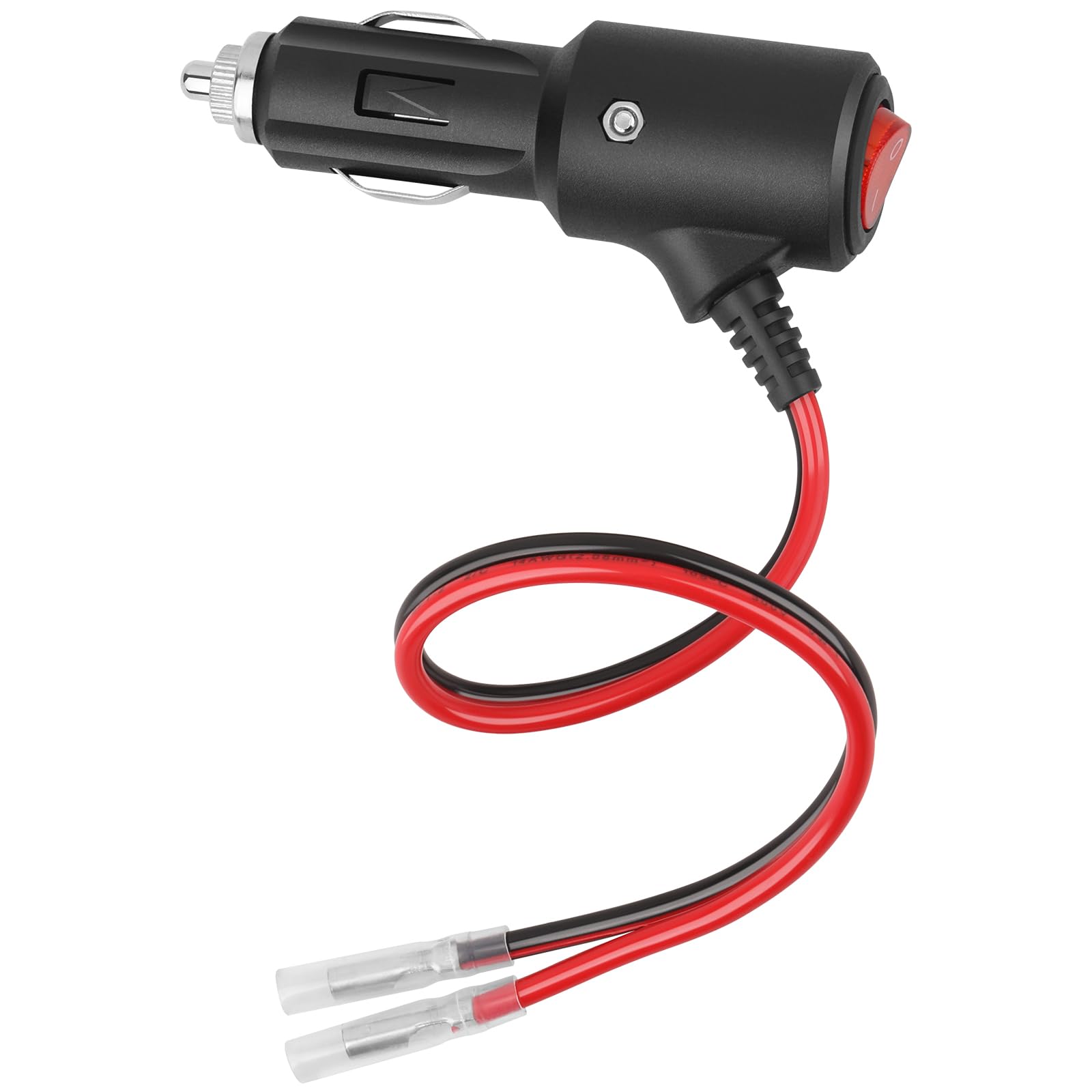 Dongge Zigarettenanzünderstecker mit Schalter Verlängerungskabel 12-24v Universalstecker mit 14awg Kabel 30cm 20A für DC Stromanschluss in Autos Booten etc.