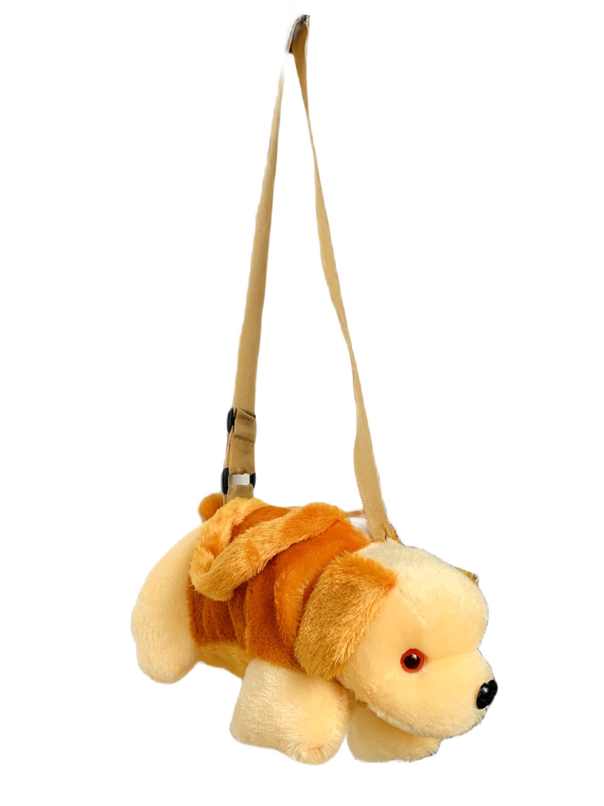Soft Toy Animal Dog Handbag| Sling Bag| Cross Body Pouch with Cross Body Adjustable Straps for Kids, Baby Boy, School Bag, Picnic Travel Bag Pouch Kids Bags for Girls Stylish Bagpacks