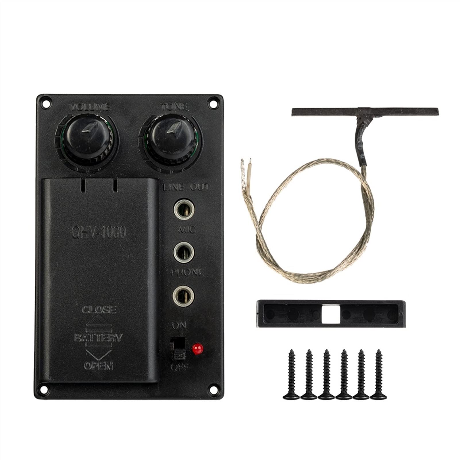 Violino Parti Accessori 4/4 Pickup Violino Durevole Silenzioso Eq. Set di Pickup di Preamplificatore W/sotto Sella Piezo + Viti Fai da Te Violino