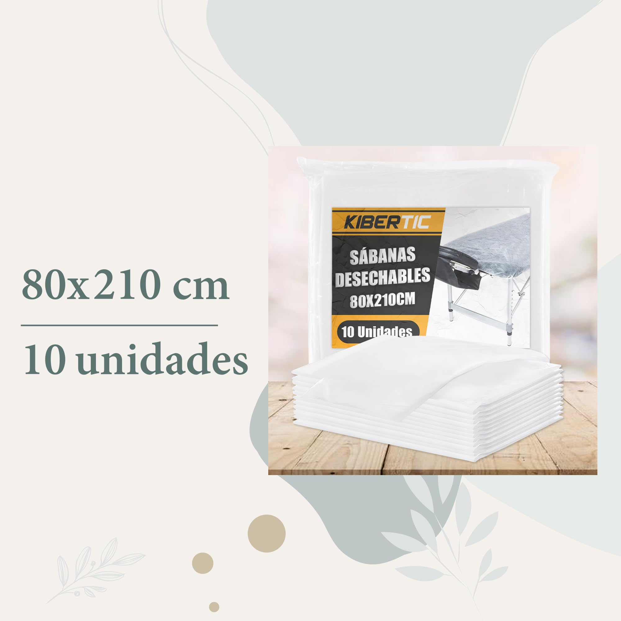 10 Uds Sábanas de Camilla Ajustables Desechables 80x210cm de TNT SMS | Funda Camilla Masaje |Blanca Tela Desechable para Camilla,Funda Colchón, Hotel, Salón de Belleza y Estética