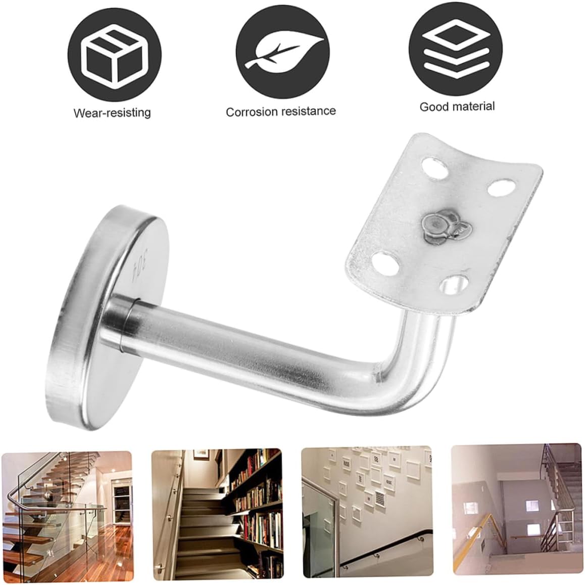 Veemoon 6pcs Stair Handrail Support Brackets Stainless Steel Armrest Bracket for Stairs