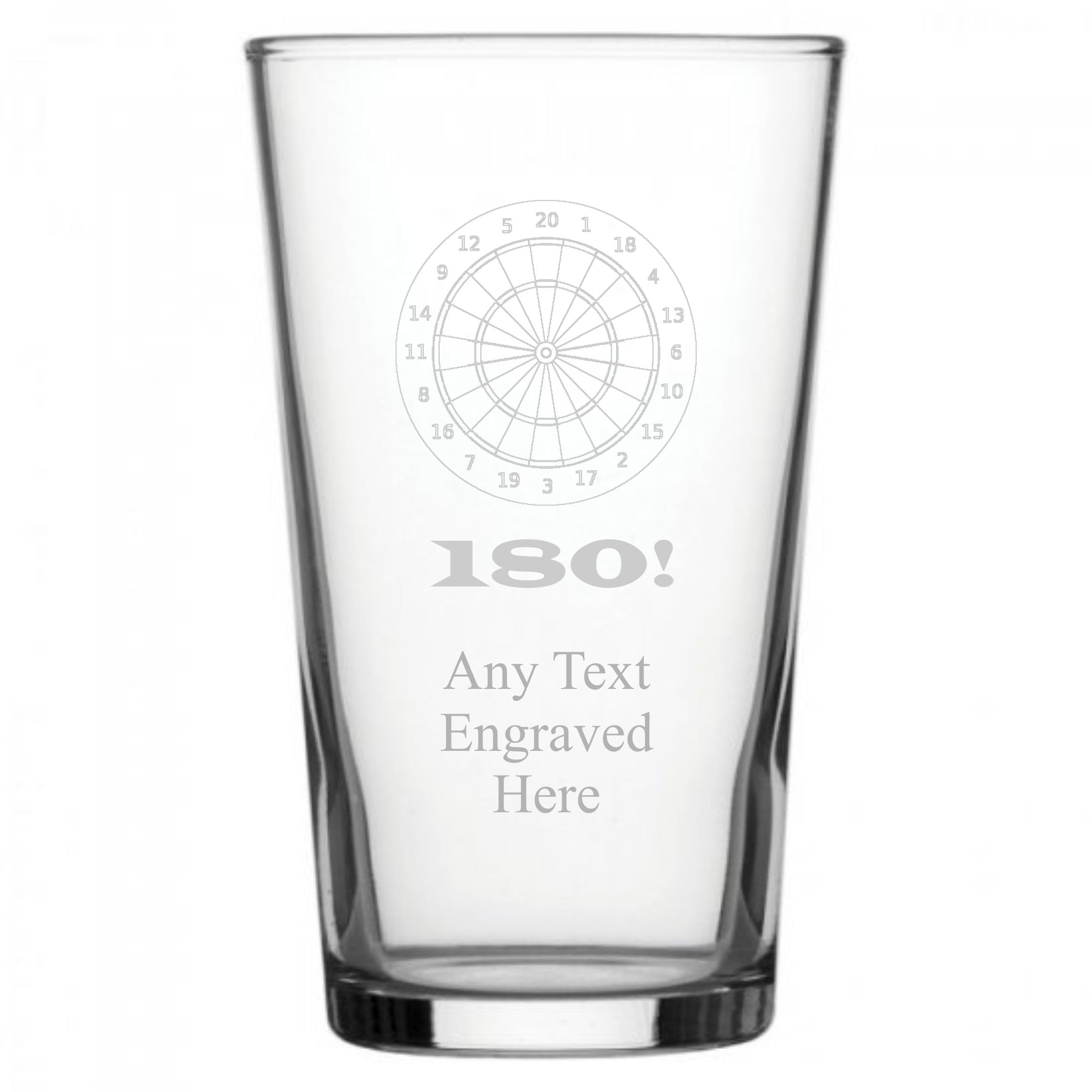 Pint Glass [Custom] Engraved Personalised Darts PG19 in Silk Lined Gift Box