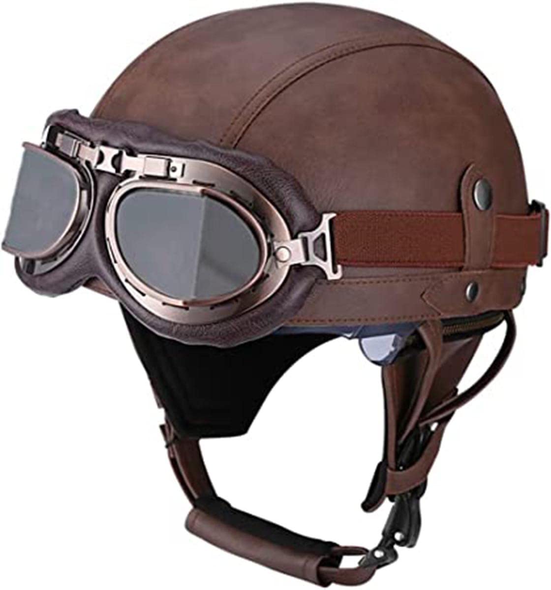 Casco Jet Vintage Mezza Casco Moto,Caschi Aperti Vintage Omologati ECE Con Visiera Parasole E Fodera Interna Staccabile Caschi Cromwell Per Scooter Ciclomotore Street Cruiser