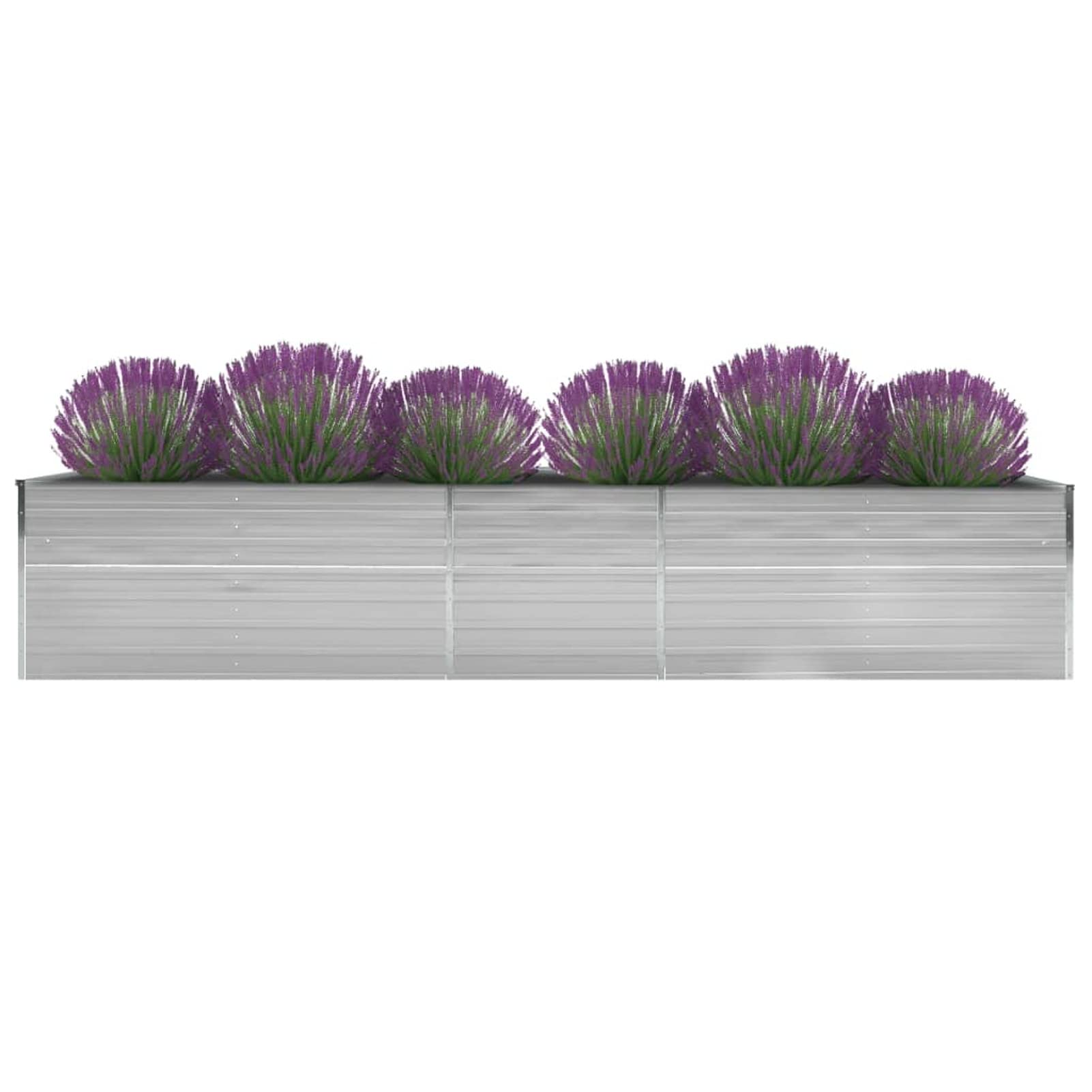 GuyAna Arriate de jardín de Acero galvanizado Gris 400x80x77 cm Jardineria Accesorios Huerto Vertical