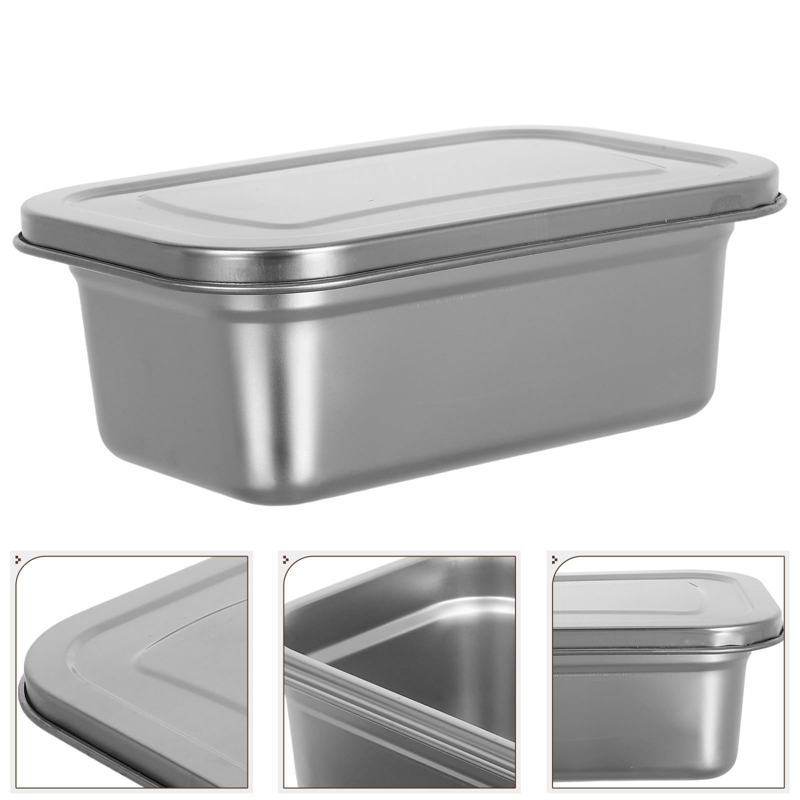 Contenitori Gelato in Acciaio Inox da 1, 2L con Coperchio 2 Pezzi