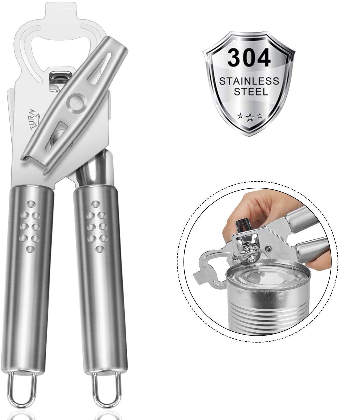S-JIANG Apriscatole, apriscatole multifunzione 2 in 1