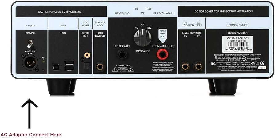 Amazon.com: AC Adapter Compatible with Universal Audio OX Amp Top