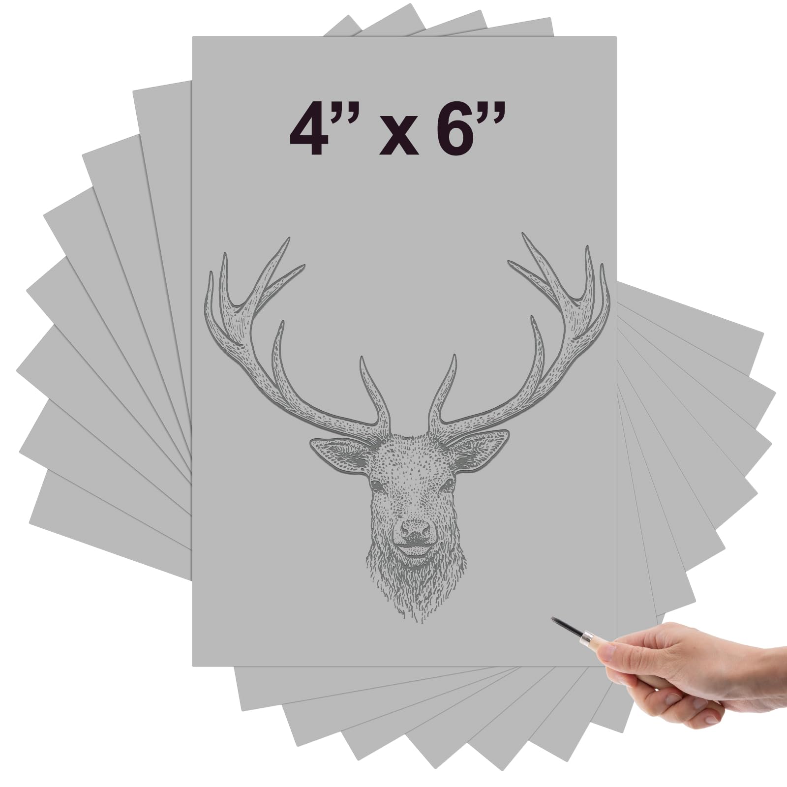 Yeaqee 8 Pcs Linoleum Block Rubber Carving Block Soft Linocut Blocks Large Linoleum Sheet Unmounted Lino Plates for Engraving Art Project Printmaking Artist Studio Supplies (4 x 6 Inch,Gray)