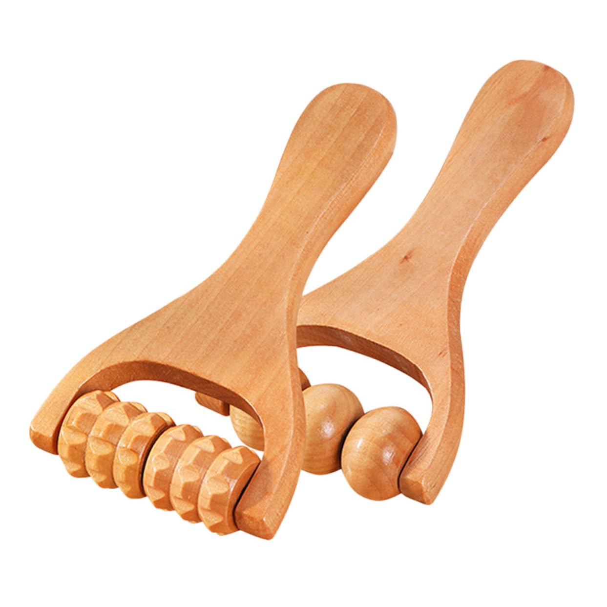 BESTYASH 5 Sätze Massage Roller Aus Holz Teiliges Massagegerät Für Beine Nacken Und Handroller Fußroller Fördert Die Durchblutung Lindert Muskelverspannungen Und Schmerzen Für 2 Stücke * 5