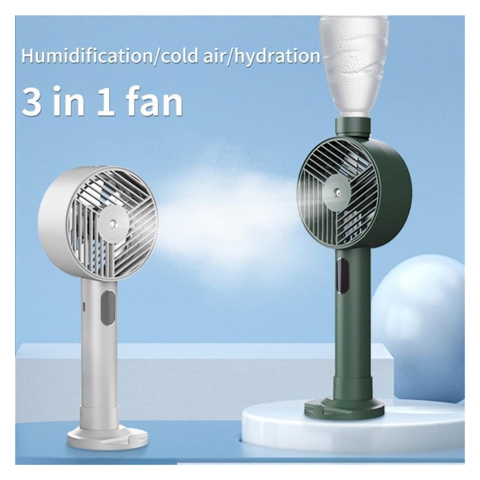 Elektryczny rozpylacz wody w sprayu wentylator mgiełki USB akumulator ręczny Mini chłodzenie klimatyzator nawilżacz nawilżanie chłodzący Przepływ Powietrza Komfort Orzeźwiająca Bryza(Pink)