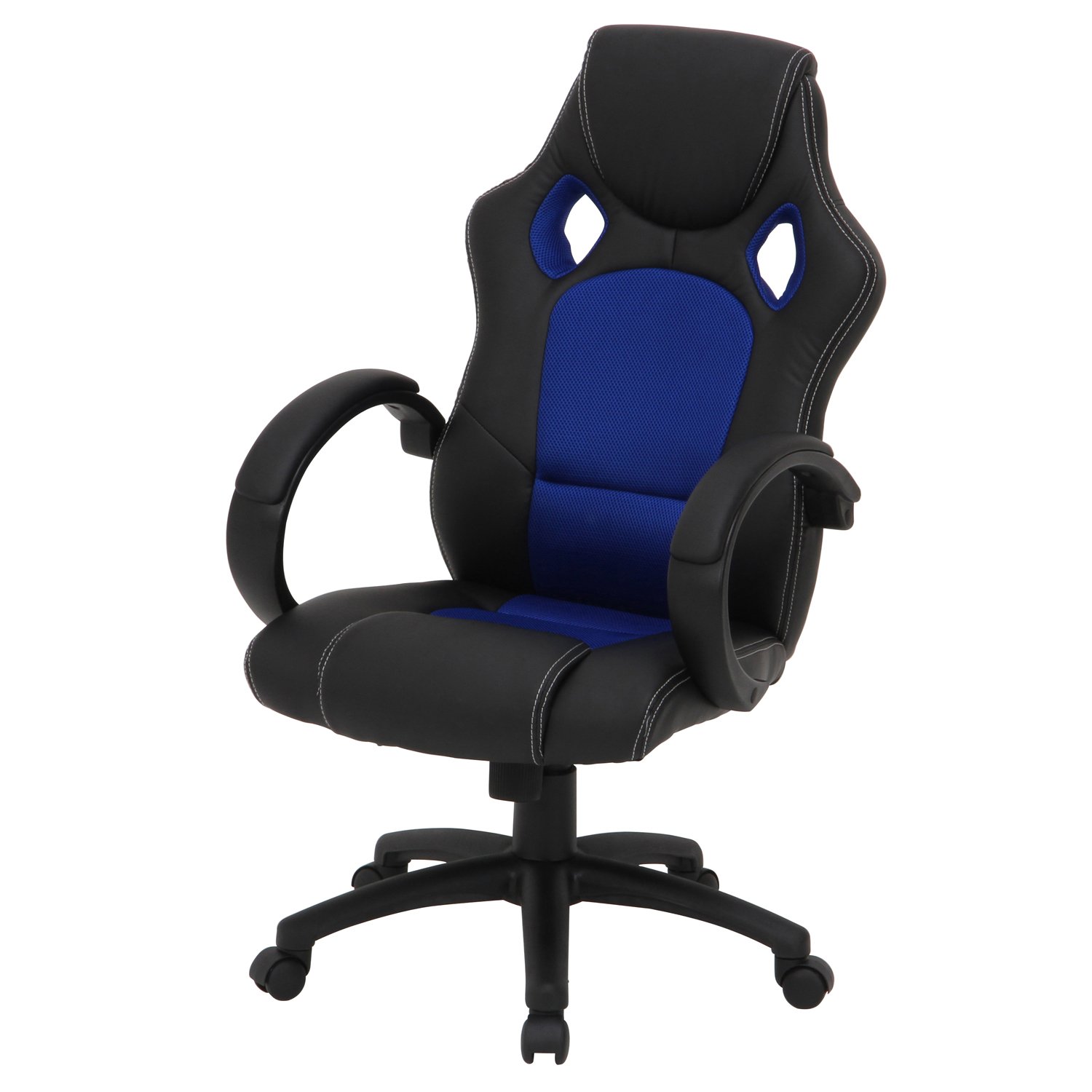 Amazon｜不二貿易 レーシングチェア サーキット 合成皮革 ブルー 55571